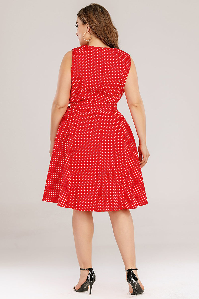 Carregar imagem no visualizador da galeria, Vestido vermelho de balanço de tamanho superior