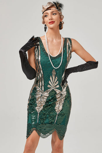 Vestido preto de colher de ouro de 1920