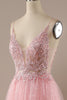 Carregar imagem no visualizador da galeria, Vestido de festa de baile longo rosa