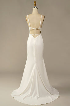 Vestido de noiva longo sereia branca