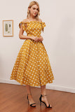 Vestido vintage Polka Dots Amarelo