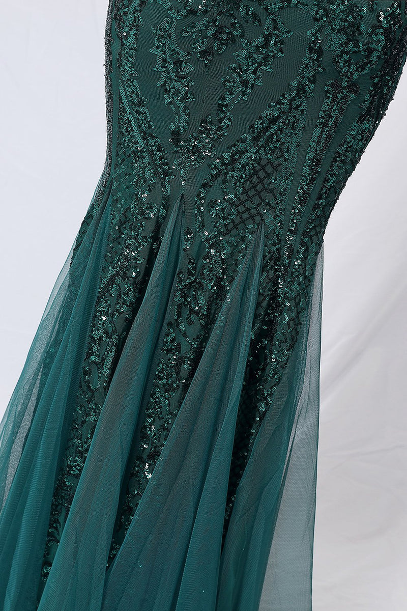Carregar imagem no visualizador da galeria, Vestido de baile de sereia one ombro com apliques