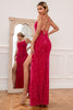 Carregar imagem no visualizador da galeria, Vestido de baile de esparguete rosa quente
