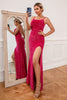 Carregar imagem no visualizador da galeria, Vestido de baile de esparguete rosa quente