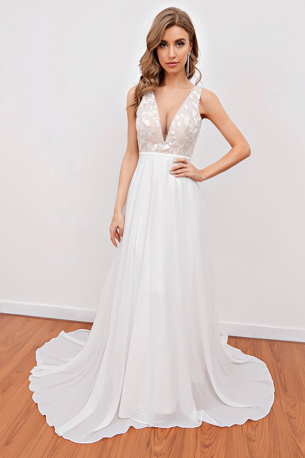 Vestido de noiva bordado branco