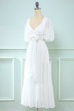 Vestido branco midi babydoll