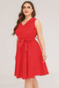Carregar imagem no visualizador da galeria, Vestido vermelho de balanço de tamanho superior
