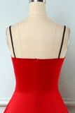 Vestido de estrela de patchwork vermelho impresso vintage de 1950