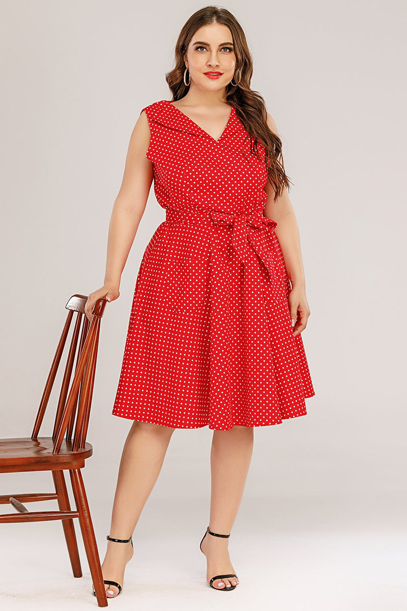 Carregar imagem no visualizador da galeria, Vestido vermelho de balanço de tamanho superior