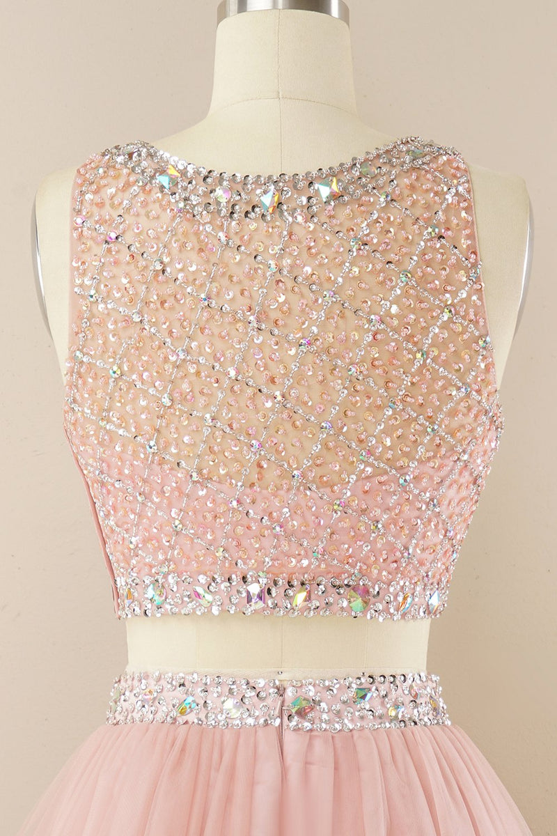 Carregar imagem no visualizador da galeria, Blush Beading Short Homecoming Dress