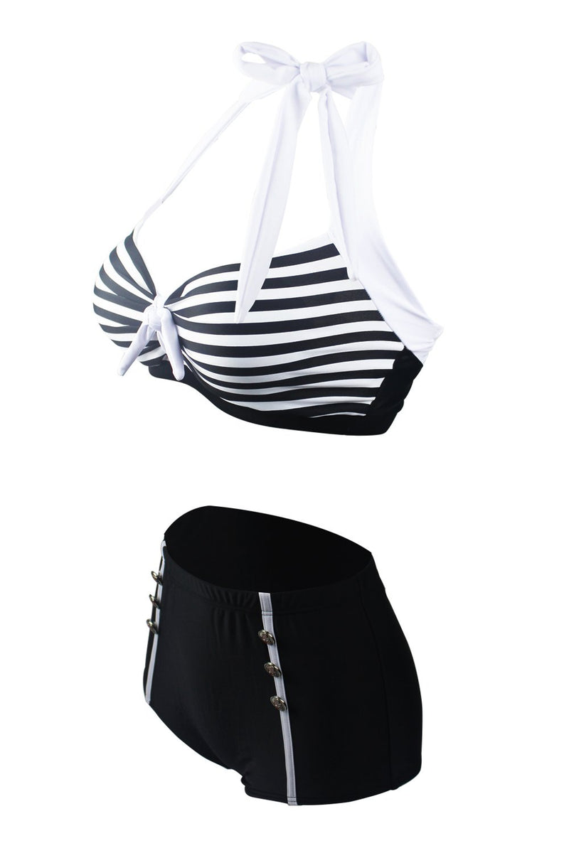 Carregar imagem no visualizador da galeria, Listras Dois Pedaços Bikini Swimsuit