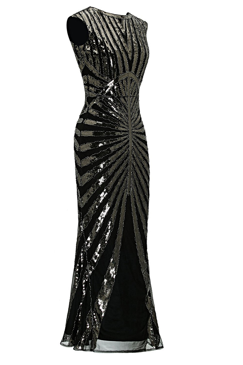 Carregar imagem no visualizador da galeria, Black Mermaid 1920s Sequined Flapper Dress