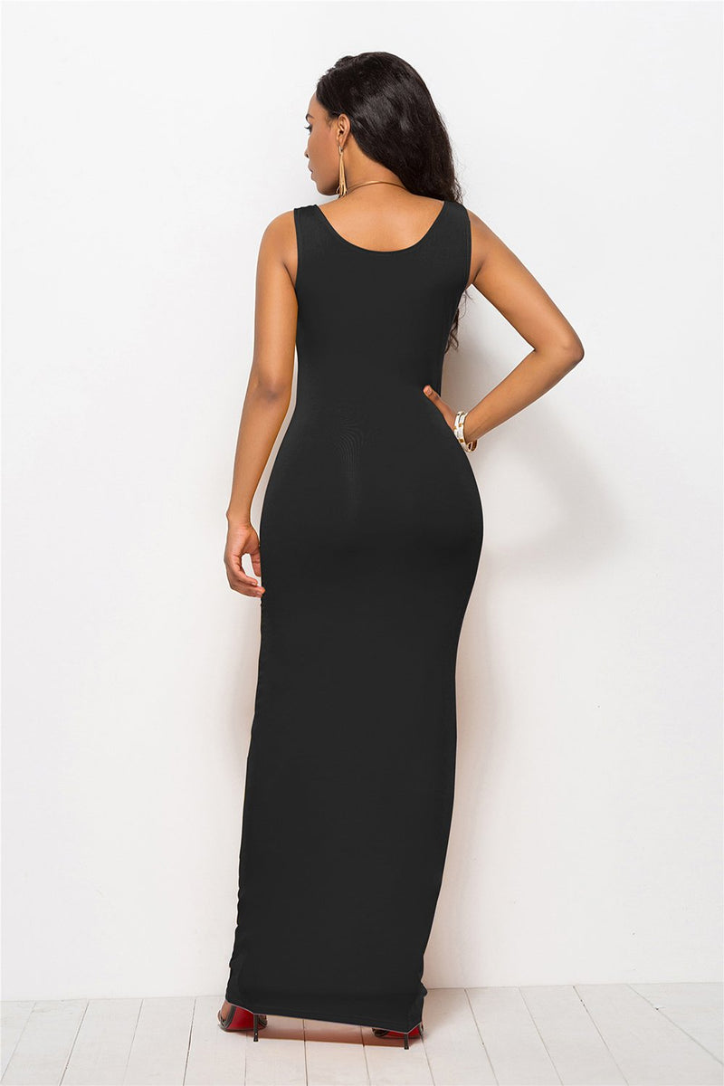 Carregar imagem no visualizador da galeria, Vestido longo casual preto