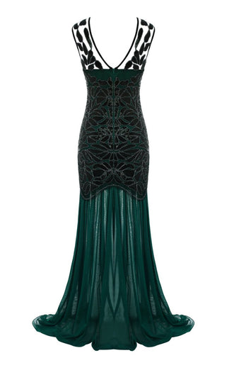 Verde Escuro 1920s Vestido