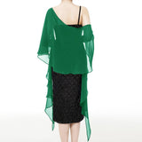 Macio Chiffon Scarve Shawls Wraps para Vestidos Acessórios femininos