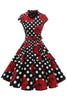 Carregar imagem no visualizador da galeria, Vestido vintage floral polka dots vermelhos