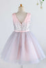 Carregar imagem no visualizador da galeria, V pescoço rosa flor menina vestido com lantejoulas