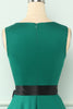 Carregar imagem no visualizador da galeria, Vestido vintage de pescoço v verde com mangas