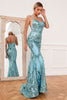 Carregar imagem no visualizador da galeria, Vestido de baile longo de sereia azul