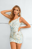 Vestido de Cocktail Um Ombro Branco