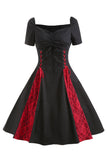 Vestido de balanço de renda vintage com renda