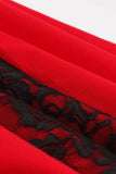 Vestido de balanço de renda vintage com renda