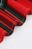 Vestido de Natal de impressão de xadrez de amor vermelho