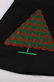 Vestido preto de Xmas com mangas de chapéu de árvore de Natal