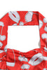 Carregar imagem no visualizador da galeria, Halterneck Santa Imprimir Vestido vermelho de Natal