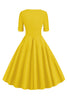 Carregar imagem no visualizador da galeria, Vestido verde de manga curta V-Neck 1950