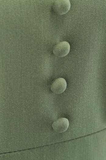 Vestido de balanço de mangas compridas v-neck verde