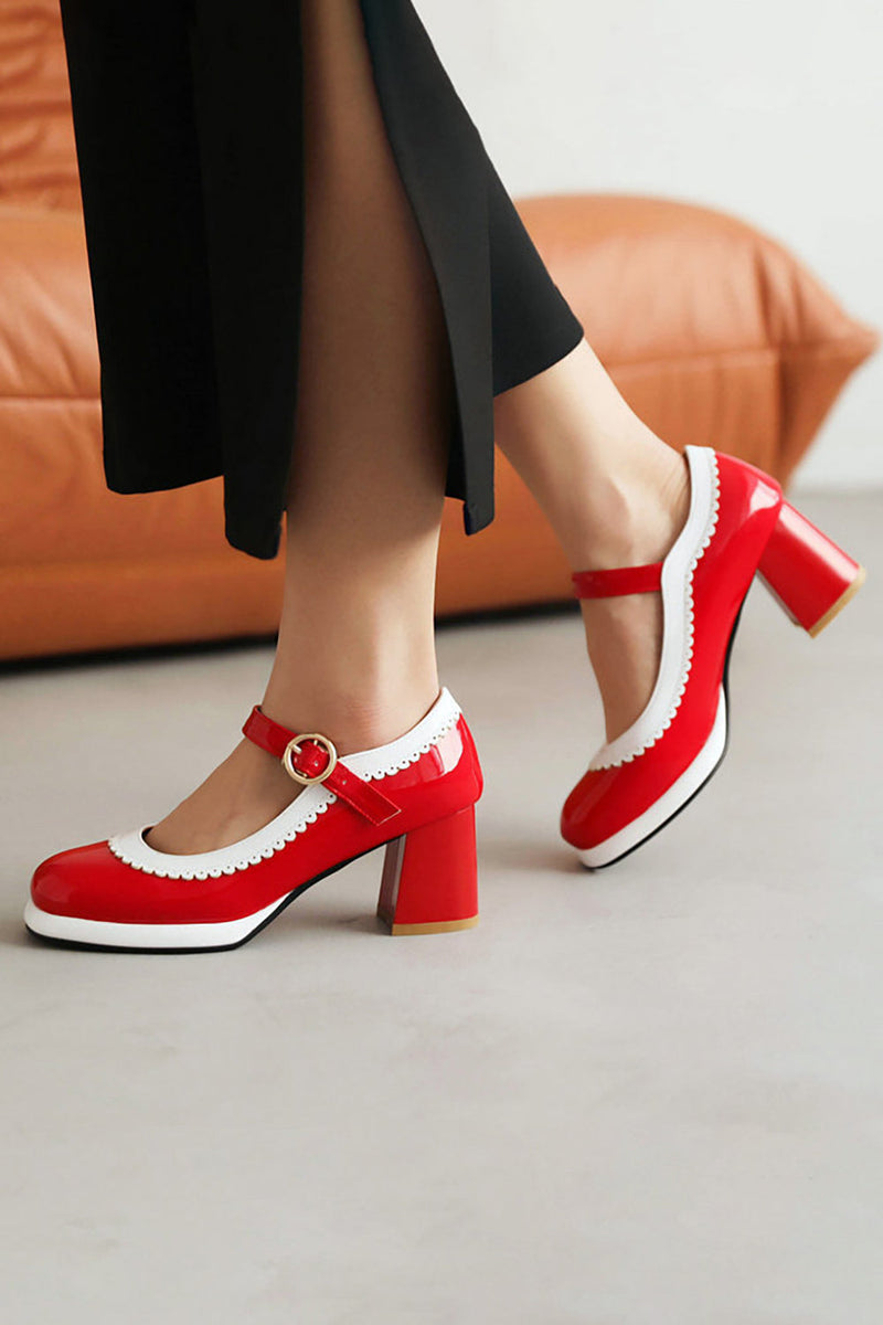 Carregar imagem no visualizador da galeria, Sapatos pretos do toe round com correia ajustável