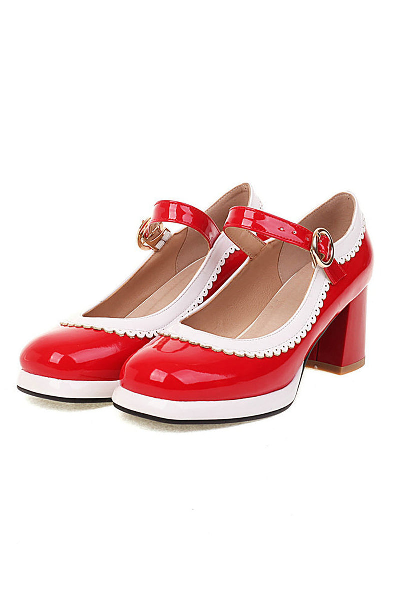 Carregar imagem no visualizador da galeria, Sapatos pretos do toe round com correia ajustável