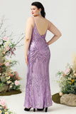Espaguete Correias Roxo Tamanho Grande Vestido de Festa