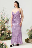 Espaguete Correias Roxo Tamanho Grande Vestido de Festa