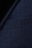 Azul Escuro Lapela de Pico Terno Masculino Duplo Peito