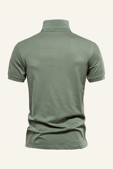 Clássico Cinza Verde Fit Camisa Polo Masculino