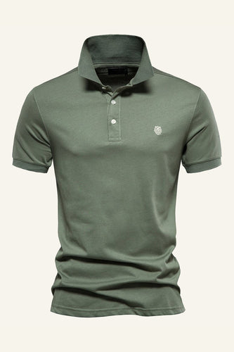 Clássico Cinza Verde Fit Camisa Polo Masculino