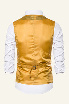 Dourado Lantejoulas Colete Masculino Com Gravata Borboleta