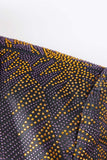 Preto e Dourado Jacquard Blazer Masculino