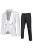 Carregar imagem no visualizador da galeria, Homens Branco Jacquard 3-Piece Xaile Lapel Prom Suits