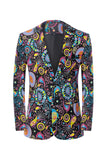 Masculino Impresso Notched Lapel Party Tuxedo