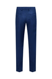 Azul escuro Jacquard xaile lapela 2 peças homens ternos de baile com cinto