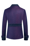 Azul escuro Jacquard xaile lapela 2 peças homens ternos de baile com cinto