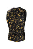 Homens Natal Impresso Preto 3-Piece One Button Party Suits
