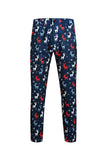 Notched Lapela Um Botão Elk Dark Blue Natal Ternos Masculinos