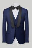 Royal Blue 3 Peças Xaile Lapela Homens Prom Suits