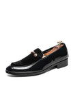 Sapatos de homens casuais de couro preto