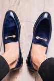 Sapatos de homens casuais de couro preto