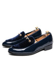 Sapatos de homens casuais de couro preto